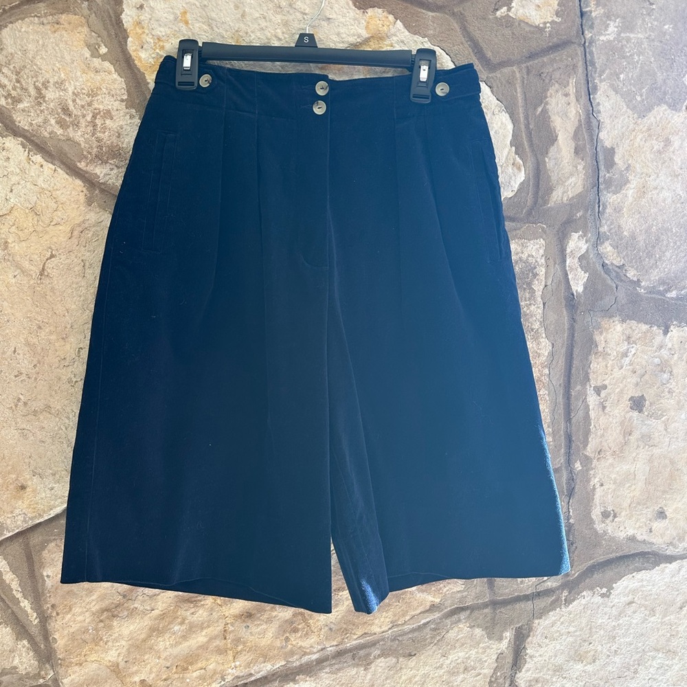 Antik Batik Mona Pleated Cotton blend Corduroy Shorts Navy - Picture 6 of 9